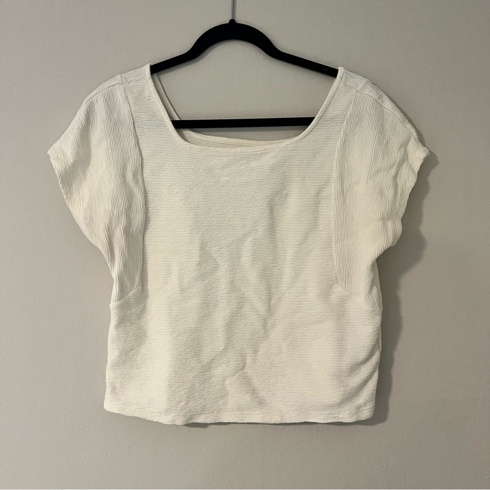 Madewell Cream Textured Blouse